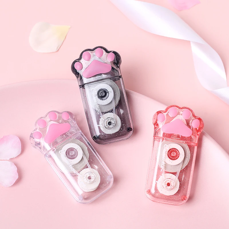Cute Cat's Paw Correction Tape Kawaii Masking Tape Aesthetic Scrapbooking Stationery Accessories For School Office Supplies