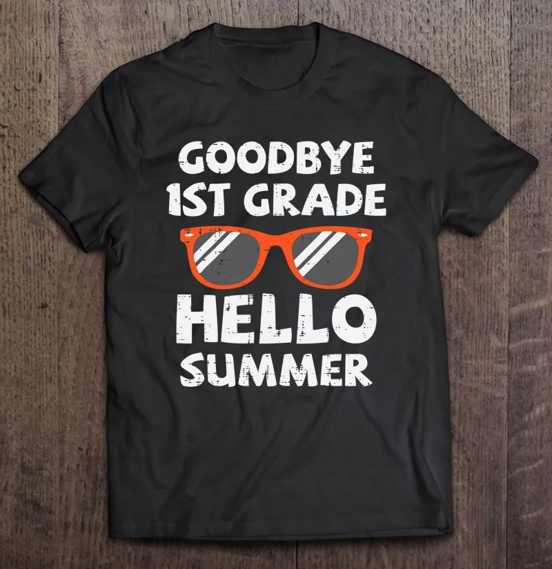 

Попрощайтесь, первый класс, здравствуйте, лето, прошлый день школы, Детская футболка для мальчиков, мужские топы, Мужская одежда, футболка дл...