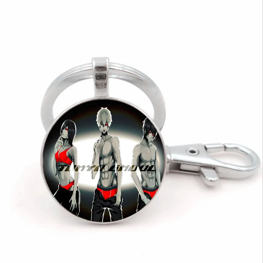 

Anime Tokyo Ghoul Keychain Alloy Accessories Glass Pendant Men Women Choker Jewelry Teenager cosplay Cartoon Time Gem Pendant