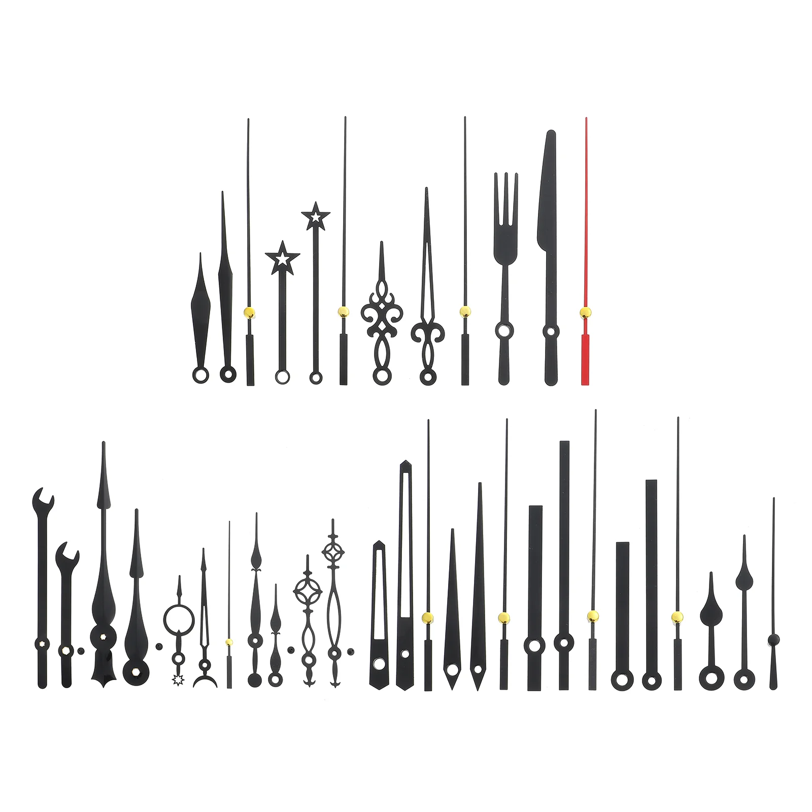 

14 Sets Long Shaft Clock Hands Replacement Electric Alarm Wall Movement Replacements