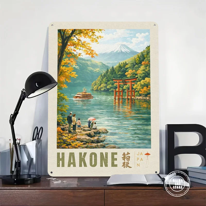 Фото Металлический постер Hakone Travel, идеальный подарок для фанатов и любителей, индивидуальная настенная металлическая табличка для украшения гостиной и спальни №2