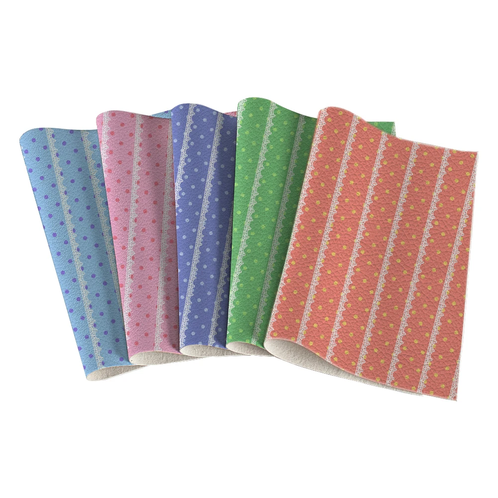 

Popular Models Polka Dot Print Faux Leather Lychee Pattern for Bows Leather Crafts DIY Handmade Material 30X136CM