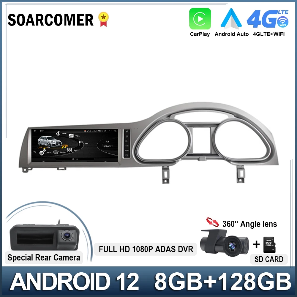 

RHD 10.25'' Android 12 For Audi Q7 4L 2005 - 2015 System Carplay Car Multimedia Stereo Google WIFI 4G SIM QLED Screen GPS Navi