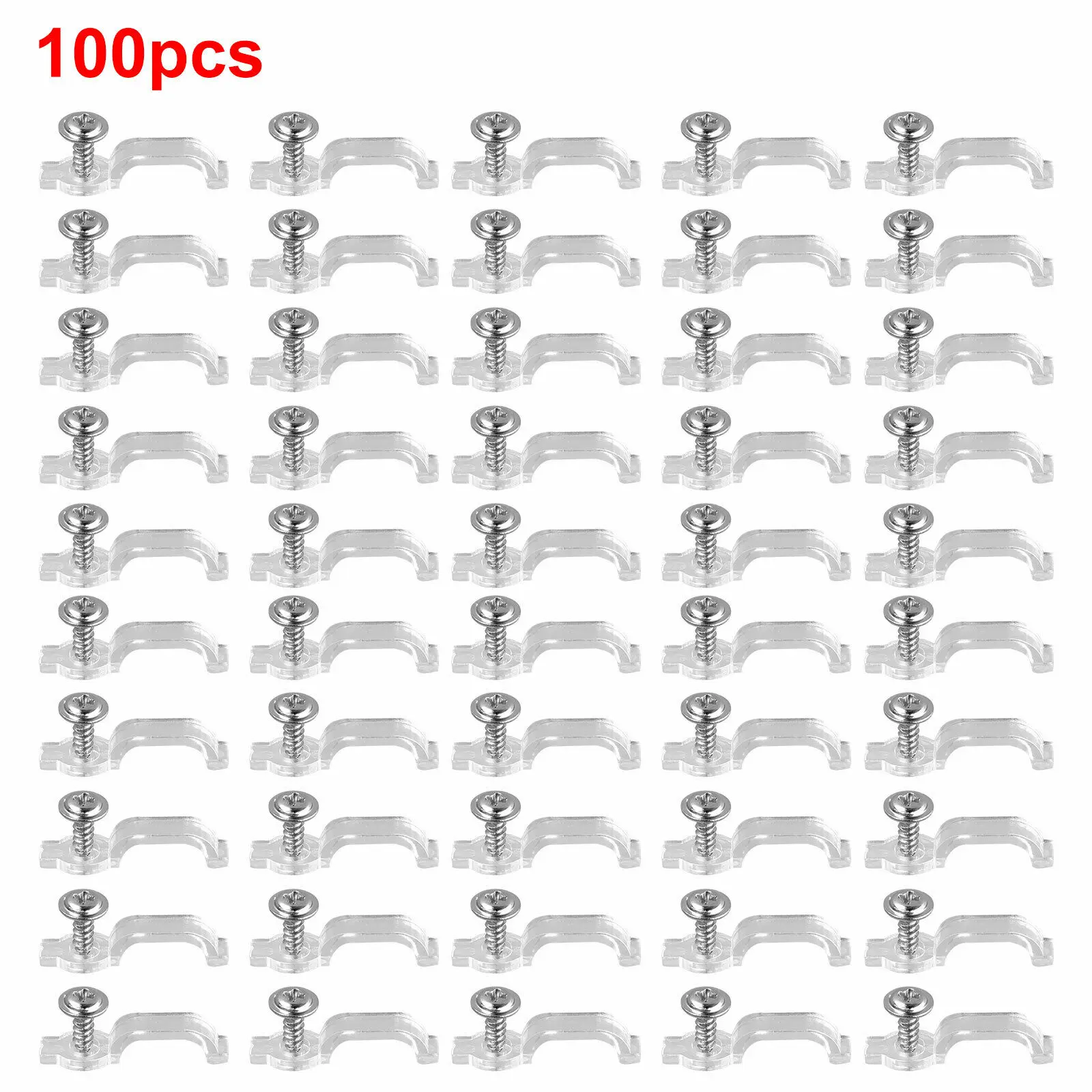 

50/100 Mounting Brackets Clip One-Side Fixing Clips For 3528/5050/5630/3014 SMD LED Waterproof Strip Light Within 10mm Width