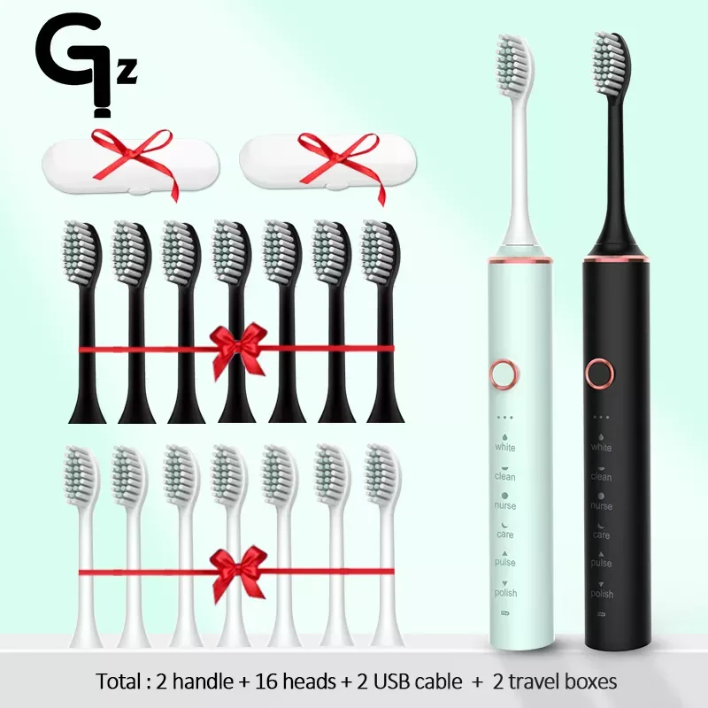 2022 Sonic  Toothbrush ipx7 Adult Timer Brush 18 Mode USB Charger Rechargeable Tooth Brushes Replacement Heads Set