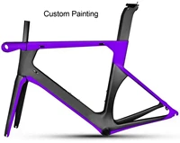 diy custom painting road bike frame bb386 ultralight t1000 full carbon frameset fork v brake bicycle frames 5052545658cm