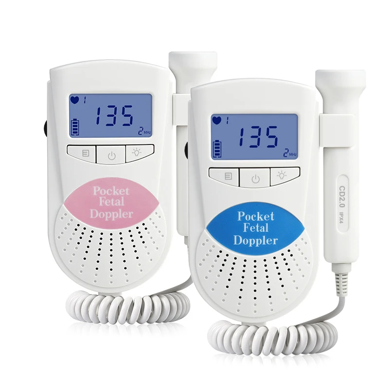 Medical Fetal Doppler Ultrasound Baby Heartbeat Vascular Pocket Prenatal Detector Home Pregnant Heart Rate Monitor 2.0MHz