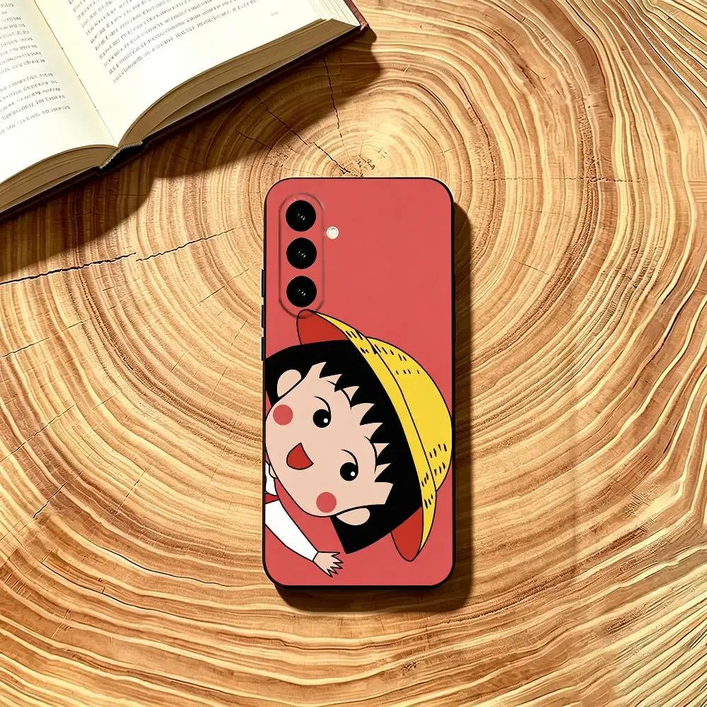 Фото Чехол для телефона Anime C-Chibi Maruko Chan, мягкий черный, для Samsung Galaxy A73, A72, A71, A70, A53, A52, A51 №5