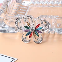 vintage colorful butterfly brooch crystal rhinestone metal enamel pin flying insect brooch clothing jewelry gift