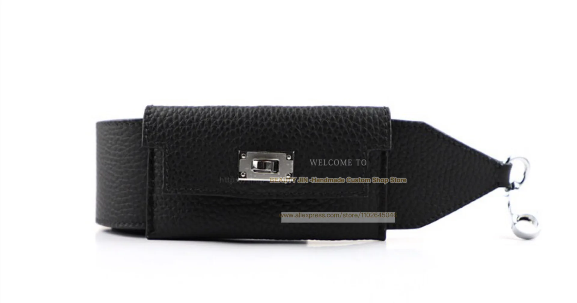 Width Kely Pocket  Togo Leather Wide Shoulder Strap