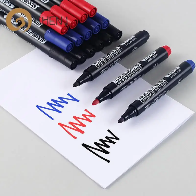 

5pcs/set Waterborne Whiteboard Marker Pen Black/Blue/Red Ink Crude Nib Markers Pens School Supplies Stationery