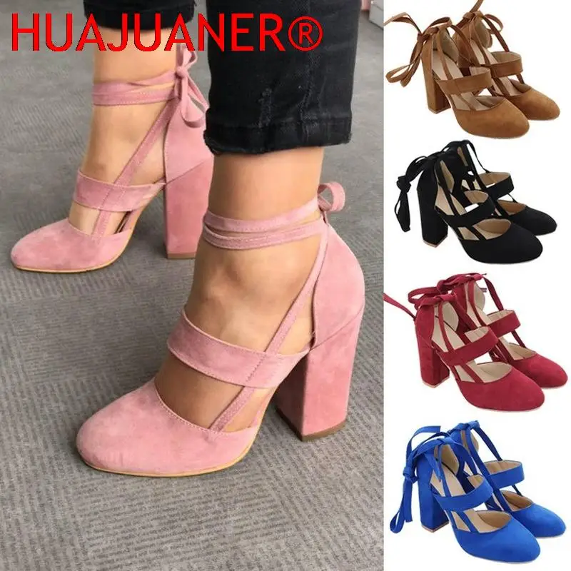 

Women Pumps Plus Size 35-43 Women Heels Chaussures Femme Gladiator Summer High Heels For Party Wedding Shoes Women Thick Heels