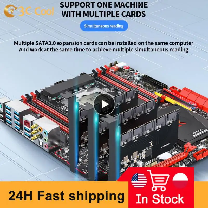 

Gold-plated Multi-port Hard Disk Adapter Faster Plug And Play Pci-e Sata Adapter 6gbps Stable Pcie Sata Expansion Card Universal