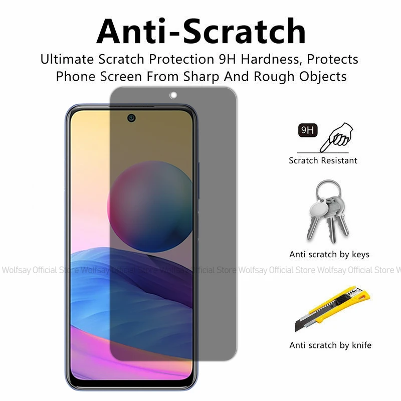 Защитная пленка для экрана Xiaomi Redmi Note 10 5G 2/4 шт. противошпионское закаленное