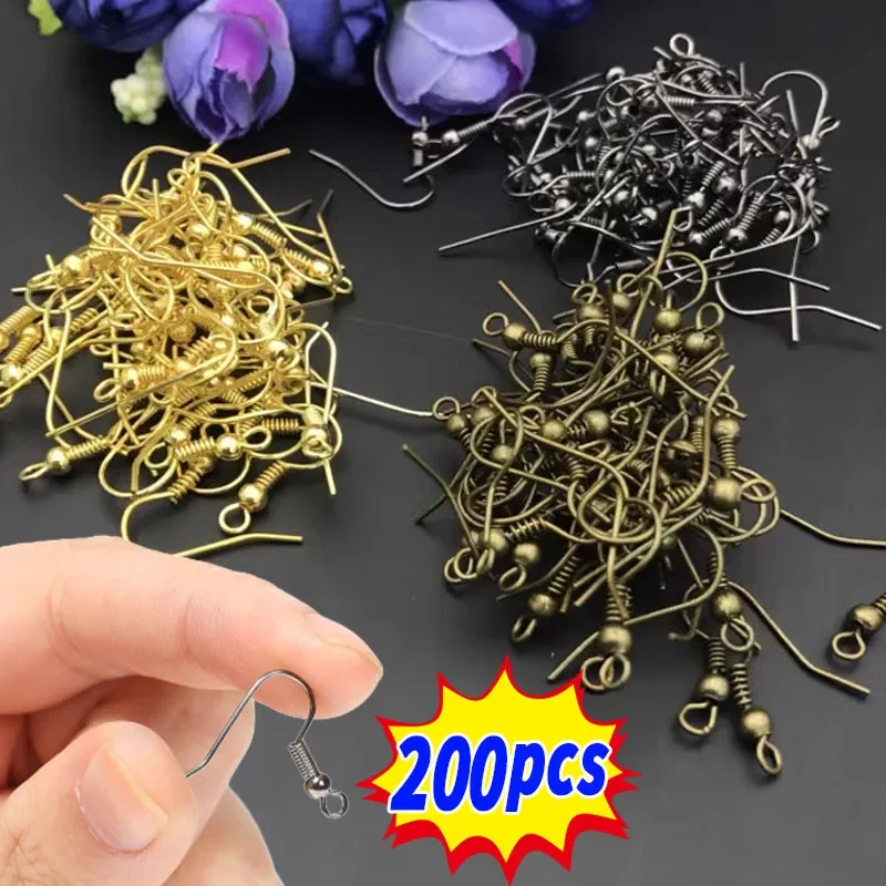 

100/200pcs DIY Stainless Steel Ear Hook Findings Clasps Hooks DIY Earring Supplies Accessories Earwire Jewelry for Making Parts