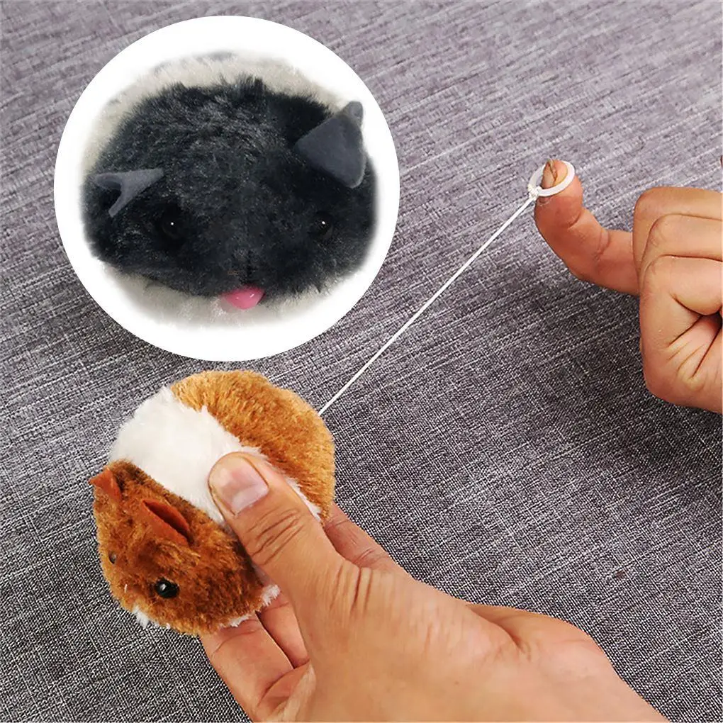 

Cat Wind-up Toy Chew Bite Chase Play Pet Wind-up Interactive Lifelike Plush Rat Toy Pet Supplies