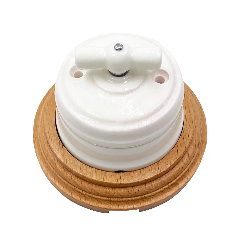 Керамический переключатель в стиле ретро европейская розетка деревянное