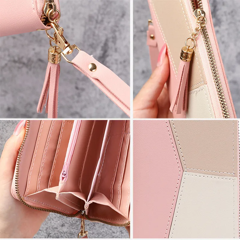 Fashion PU Leather  Women's Long Wallet Zipper Female Coin Purses Clutch bag Multi Function Cards Holder Money Wallet