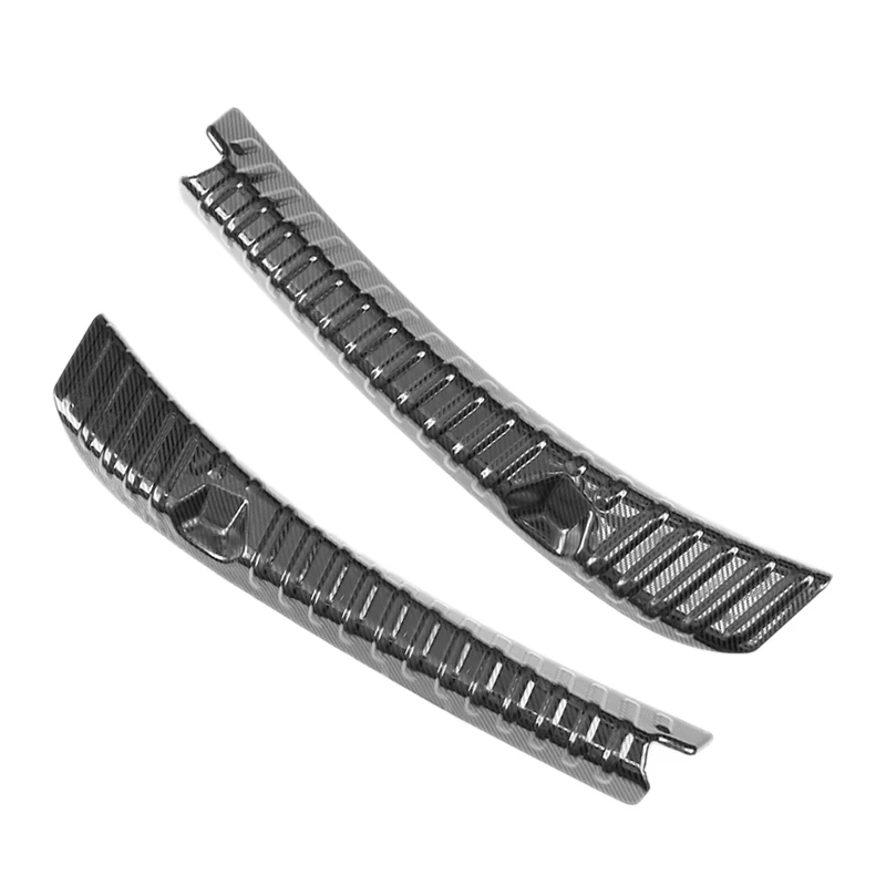 

2Pcs Carbon Fiber Style Car Trunk Rear Bumper Sill Scuff Kick Protector Plate Fit For Tesla Model 3 2022 2021 2020 2019 2018