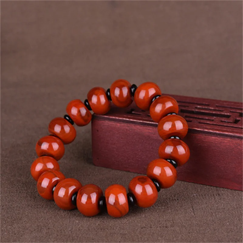 

Hot selling natural hand-carve Jade Southern Red Agate Apple Beads Baranglet fashion accessories Men Women Luck Gifts Amulet