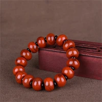 hot selling natural hand carve jade southern red agate apple beads baranglet fashion accessories men women luck gifts amulet