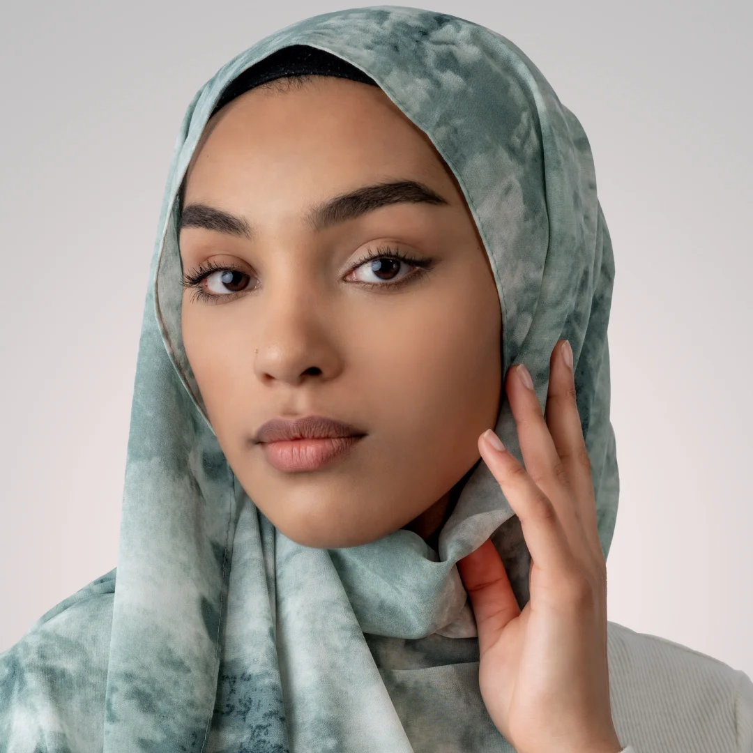 Tie Dye Bubble Chiffon Muslim Woman Turban Printed Malaysian Hijab Soft Musulman Scarves Long Foulard Muslim Women Scarf Ramadan