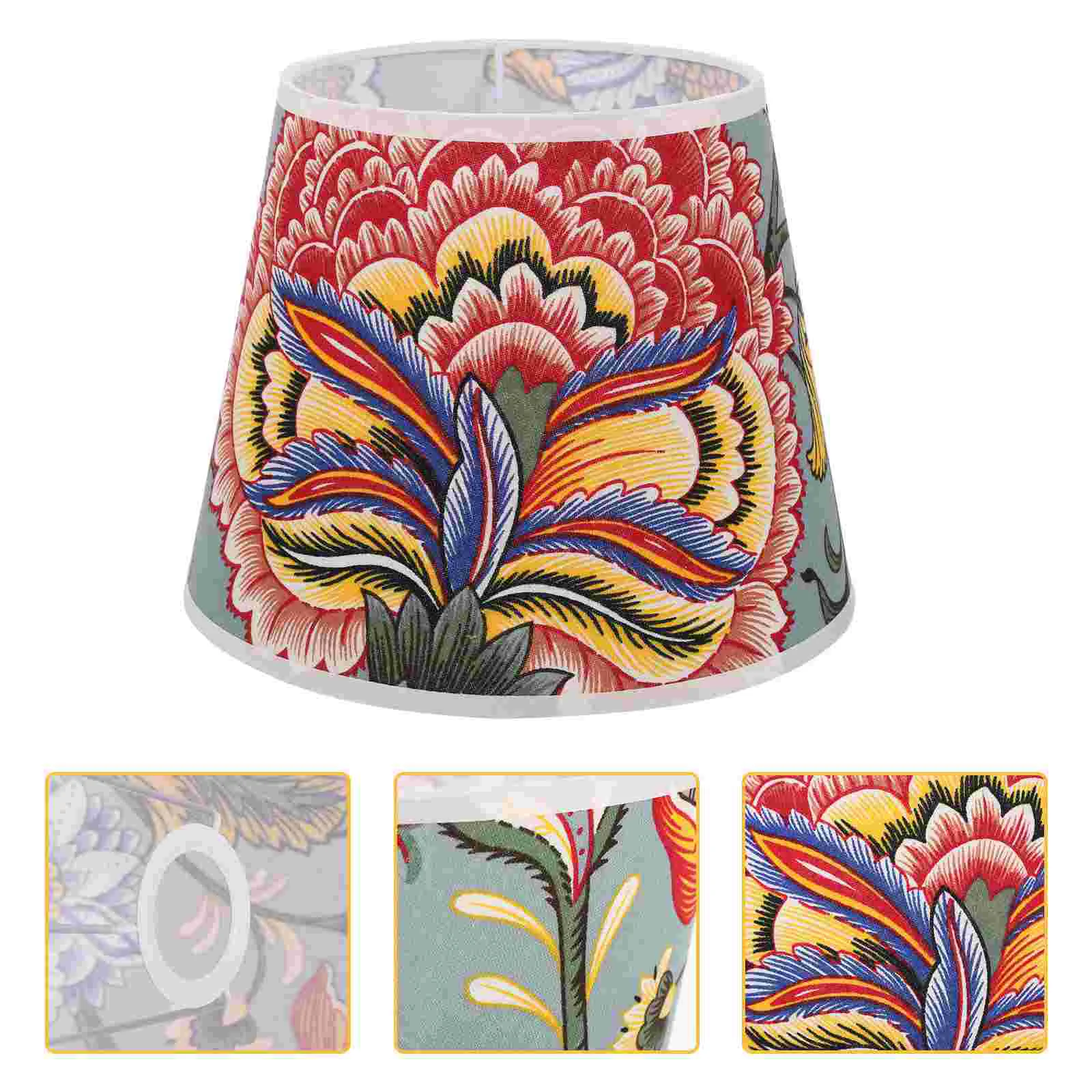 

Lamp Shade Shades Lampshade Flower Table Bedside Cover Lamps Cloth Replacement Linen Lampshades Burlap Farbic Floral Decorative