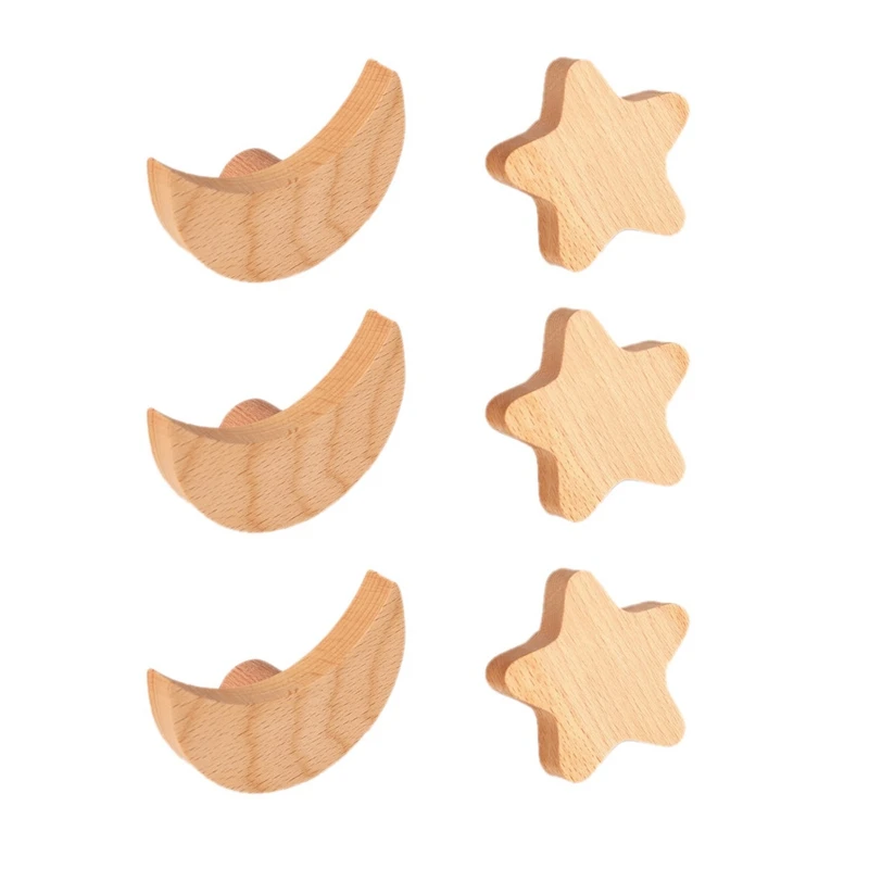 

6 шт., Деревянные Настенные Крючки для пальто