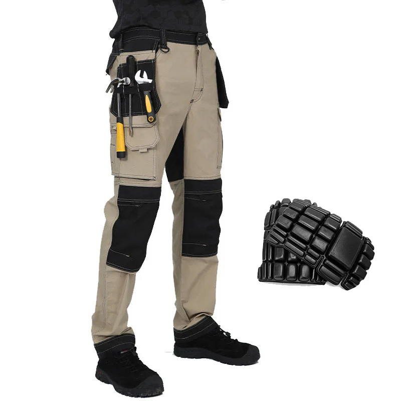 Cargo Workwear Multi-Pocket Outdoor Hiking Joggers Work Trousers Men with Knee Pads Tactical Pants