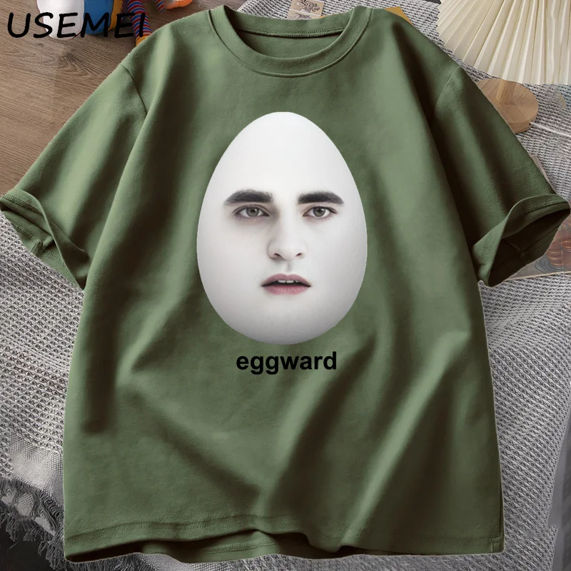 Twilight Eggward Meme T-Shirts men Edward Cullen Parody Humor graphic T shirt Casual Cotton Short Sleeve printed Tshirt Tops
