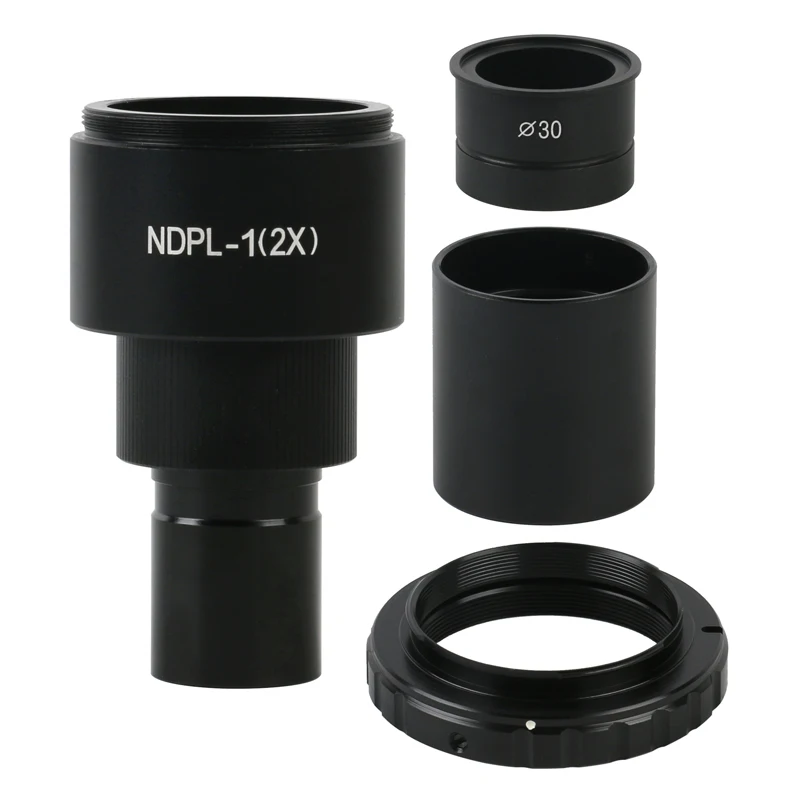 Фото Адаптер NDPL 2X 23,2 мм/30 мм/30,5 мм крепление T2 для микроскопа SLR камеры окуляра объектива адаптер для биологического стерео микроскопа №1