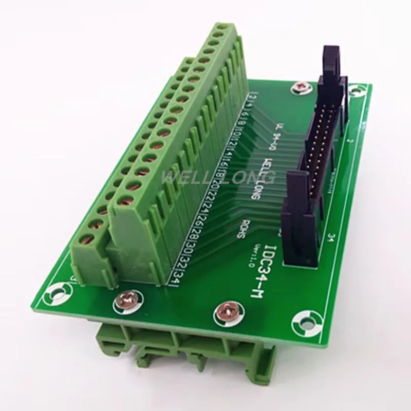 IDC34 2x17 контактов 0 1 дюйма Коммутационная плата с разъемом папа клеммная колодка