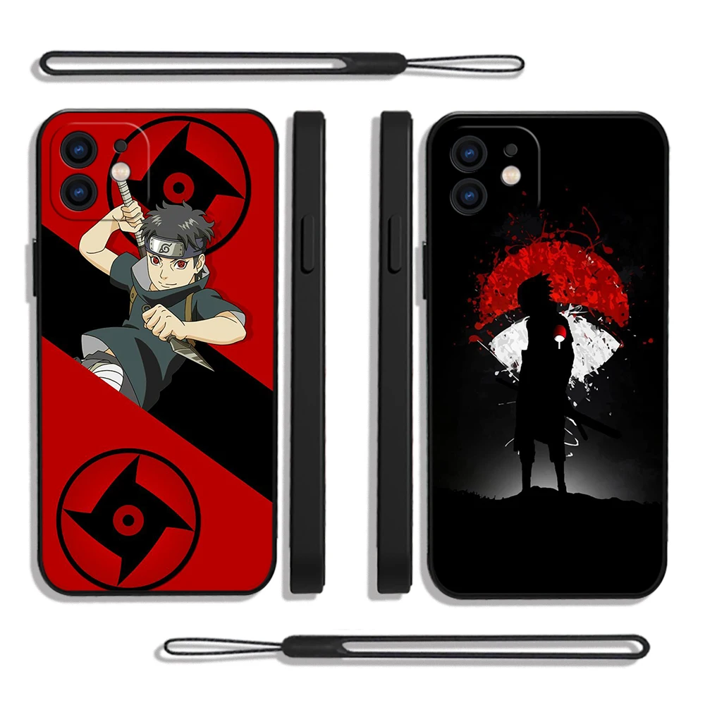 

Anime Naruto Phone Case For iPhone 14 13 12 11 Pro Max Mini X XR XS MAX SE20 8 7 Plus 6 6S Plus Silicone Cases with Hand Strap
