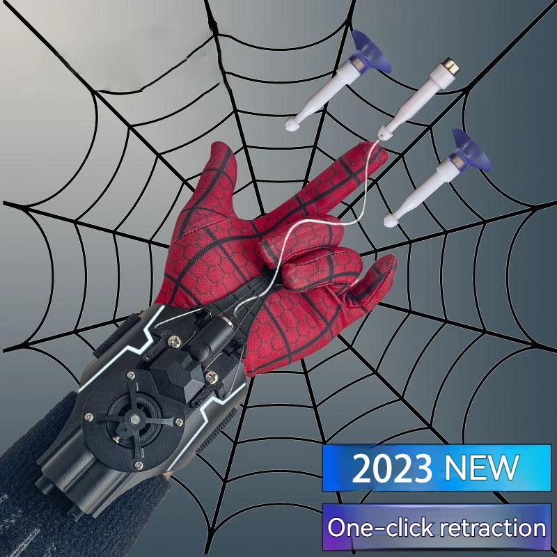 ML Legends Spiderman Web Shooters Toys Spider Man Wrist Launcher Cosplay Peter Parker Accessories Props Gloves Gift for Children