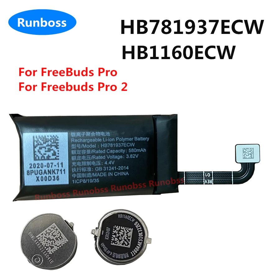 100% новый высококачественный аккумулятор для Huawei FreeBuds Pro / 2 Bluetooth наушники HB781937ECW