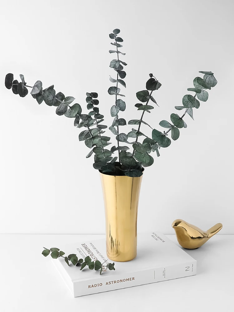 

10Pcs Artificial Dried Flowers Green Plants 40cm Single Eucalyptus Mori Style Green Plant Bouquet Pastoral Free Shipping