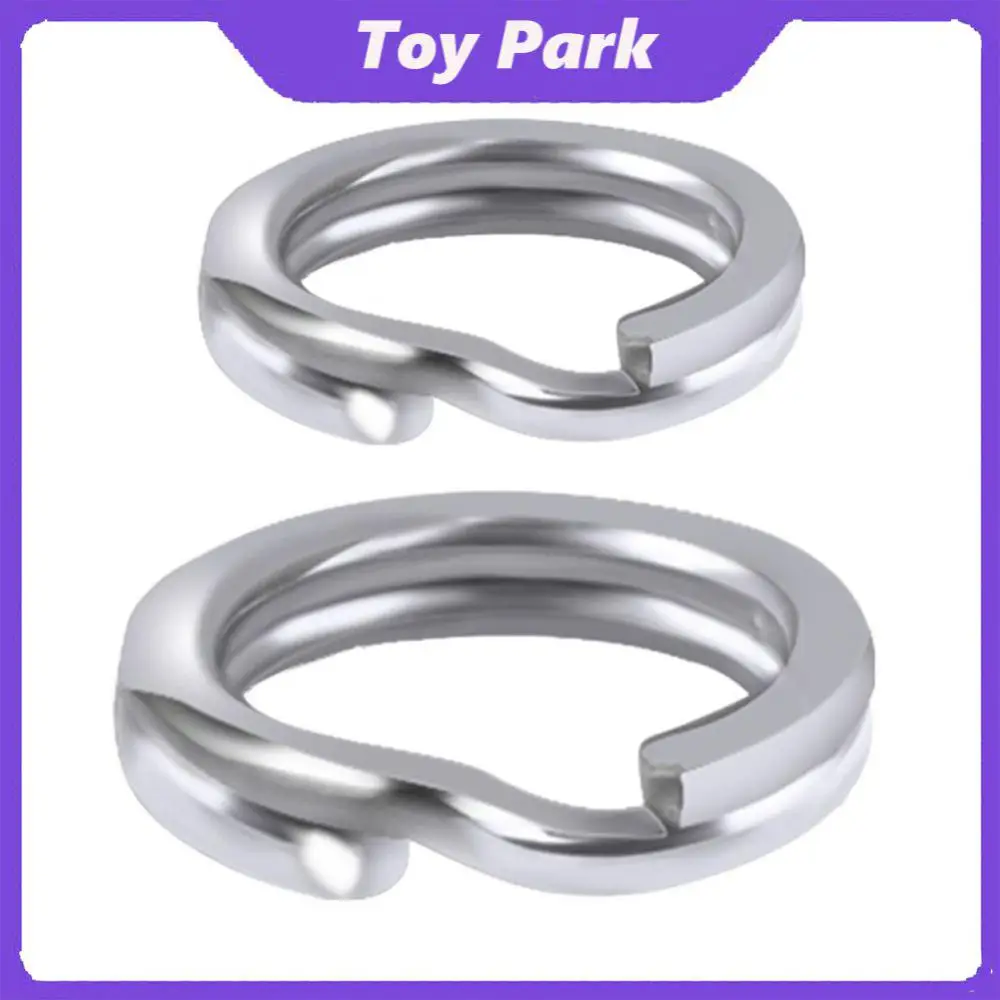 

Stainless Steel Fishing Split Rings Powerful Strength Pressure Flat Ring Fishing Line Damage Prevention Circle 50pcs/100pcs