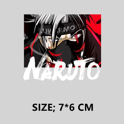 Наклейки на одежду Наруто небольшие размеры Hatake Kakashi/Uchiha Itachi/Uchiha Obito термоклейкие