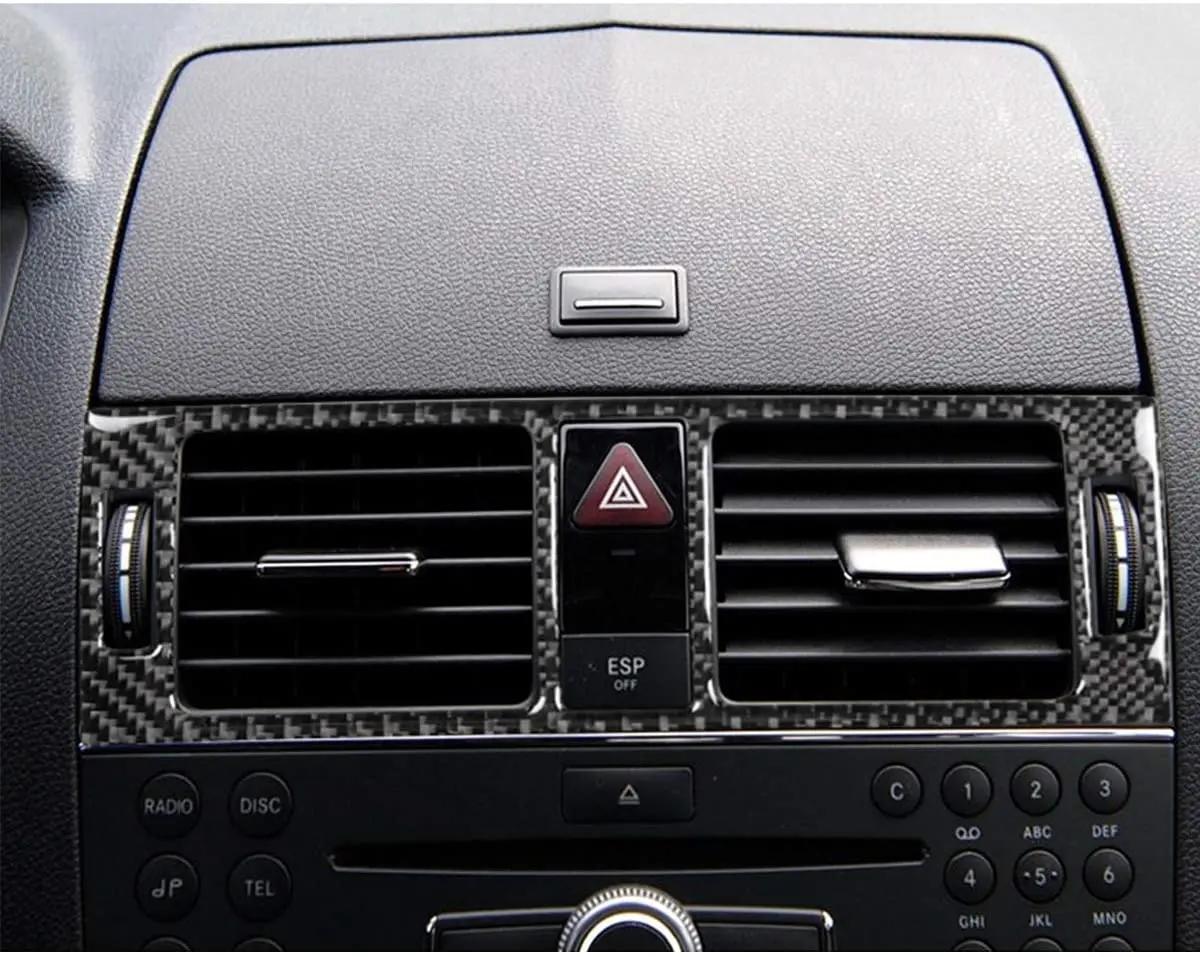

Soft Carbon Fiber Central Control Air Conditioning Outlet Vent Frame Trim for Mercedes Benz C Class W204 2007-2010