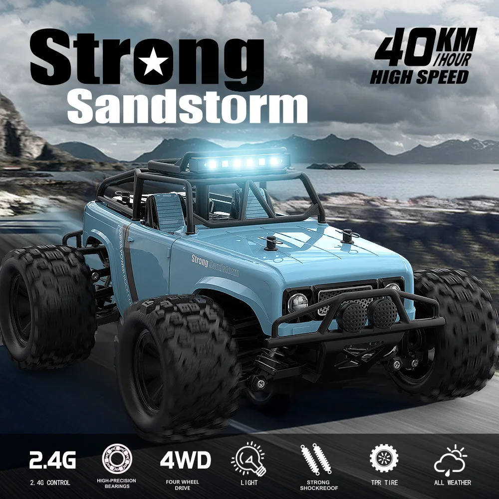 

Scale 1:18 Electric RC Car High-speed Four-wheel Drive Off-road Big Truck 2.4G Battery Powered Remote Control Dift Car 4x4 Toys