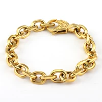 golden cross o chain bracelat for women men 316l stainless steel bangles fashion jewelry accesories waterproof factory wholesale