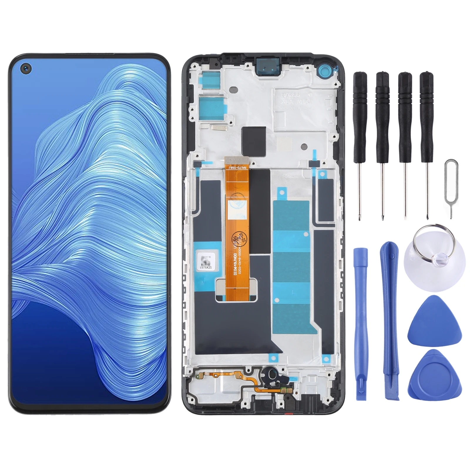

LCD Screen and Digitizer Full Assembly with Frame For OPPO Realme 7 5G