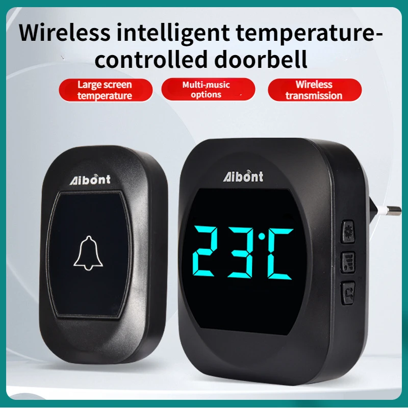 

Wireless Temperature Display Doorbell Home Digital Intelligent Doorbell Long Range Wireless Remote Control Doorbell