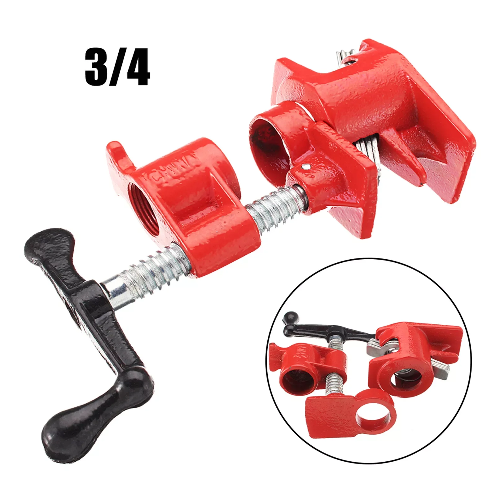 

Pipe Clamp, Fixture for 3/4-Inch Pipe, H Style Woodworking Pipe Clamps with 2pcs Pads Wood Gluing Heavy Duty