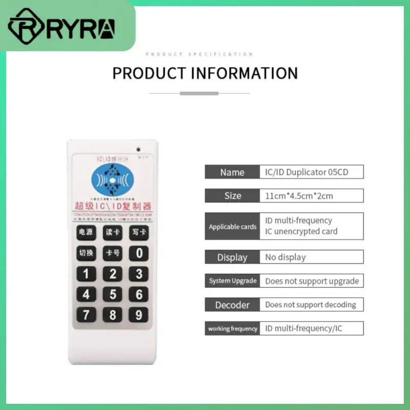 

Access Card Replicator Handheld Mini Copying Machine Waterproof 125khz/13.56mhz Access Card Cards Reader Decoder Card Adapter