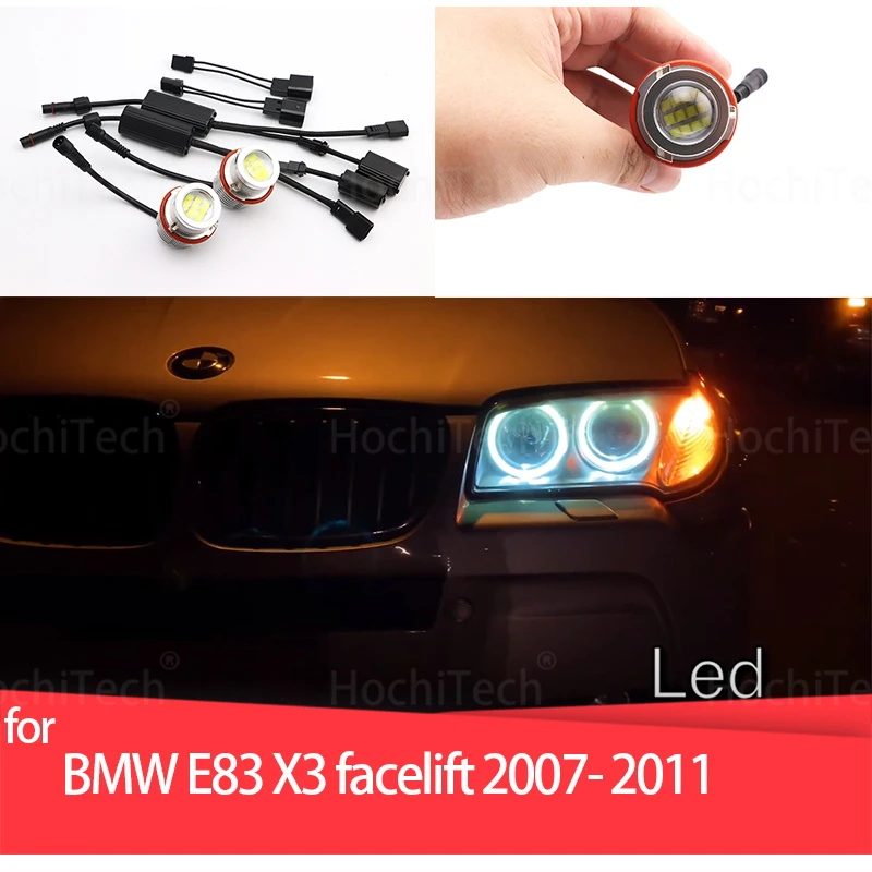 

For BMW E83 X3 facelift 2007-2011 Accessories Hight Bright 120W 6000K White LED Angel Eyes Marker Lights Bulbs Lamp No Error