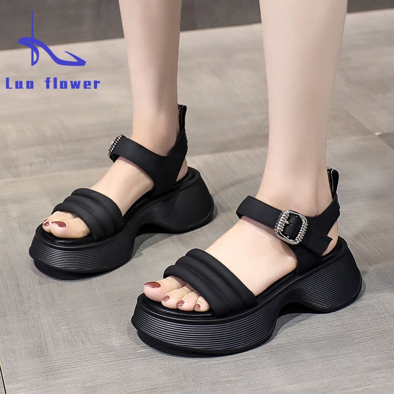 

2022 New Fashion Summer Sandals Women's Casual Trend Platform Mid Heel Elegant Beach Open Toe Rome Comfort Sandals T