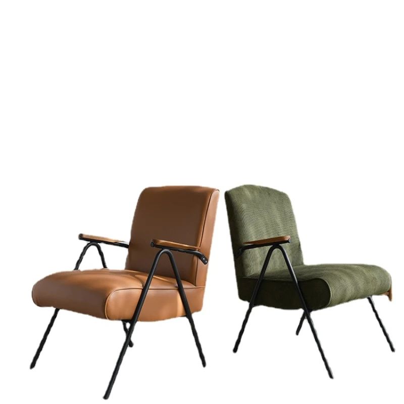

Hxl Vintage Corduroy Sand Chair Leather Living Room Nordic Leisure Chair Balcony Wingback Chair