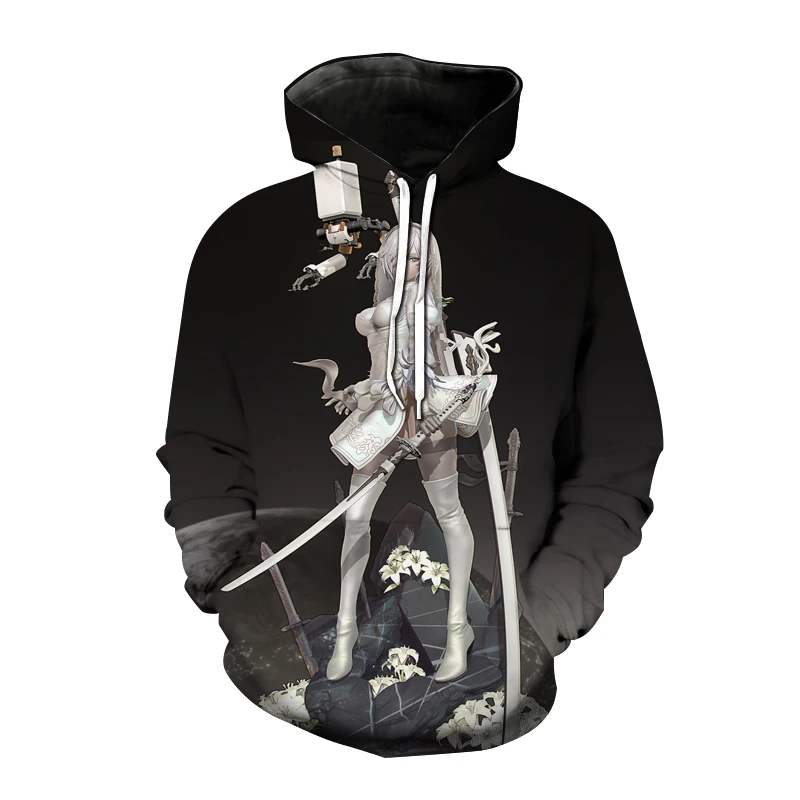 

Nier Automata Hoodies Anime Game 3D Print Sweatshirt Men Women Fashion Oversized Hoodie Harajuku Sexy Cute Girl 2B Pullover Coat