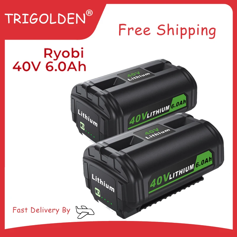 

40V Lithium Replacement Battery for Ryobi 40V 6.0AH Battery Ryobi 40 Volt Collection Cordless Power Tools OP4040 OP4050A OP40601